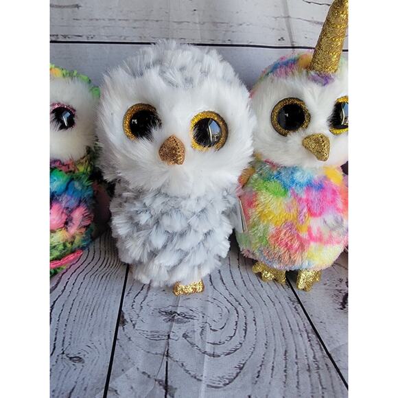 ty beanie boos lot 4 Owls enchanted Owlett Owen Pinky Stuffed Animals - Picture 4 of 12
